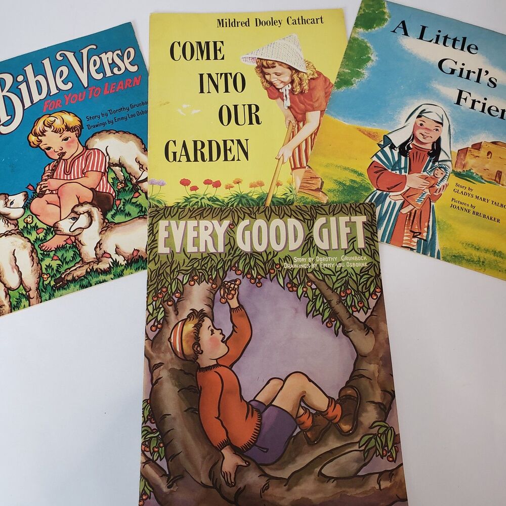 Bundle of 4 Vintage Paperback Sunday School Childrens Books Moody Press